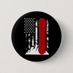Sneeuwboarden Amerikaanse Vlag Skien Snowboard Voo Ronde Button 5,7 Cm