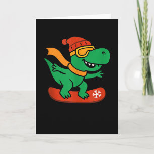 Sneeuwboarden Dinosaurus T-rex Sneeuwboarder Grapp Kaart
