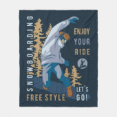 Sneeuwboarden. Geniet van je ritje Fleece Deken (Voorkant)