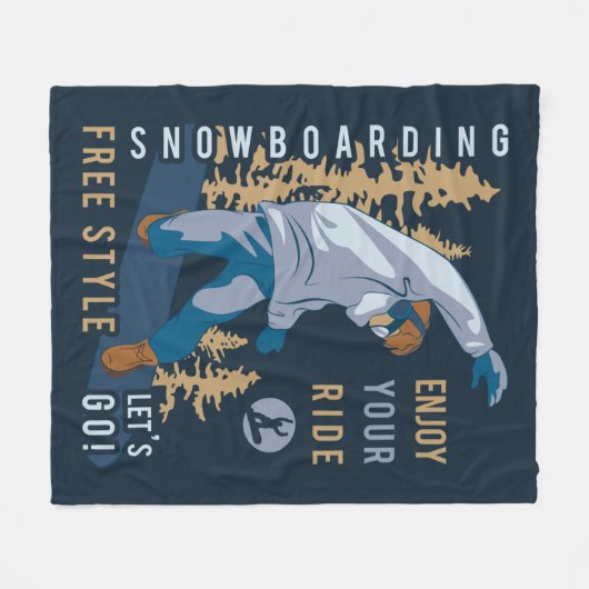 Sneeuwboarden. Geniet van je ritje Fleece Deken (Voorkant (Horizontaal))