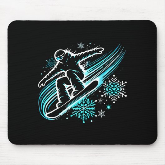 Sneeuwboarden Grappig Snowboard Sneeuwboarder Rijd Muismat (Voorkant)