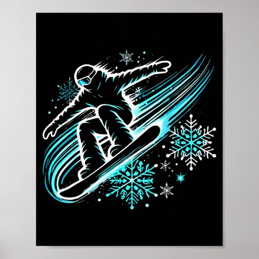 Sneeuwboarden Grappig Snowboard Sneeuwboarder Rijd Poster (Voorkant)