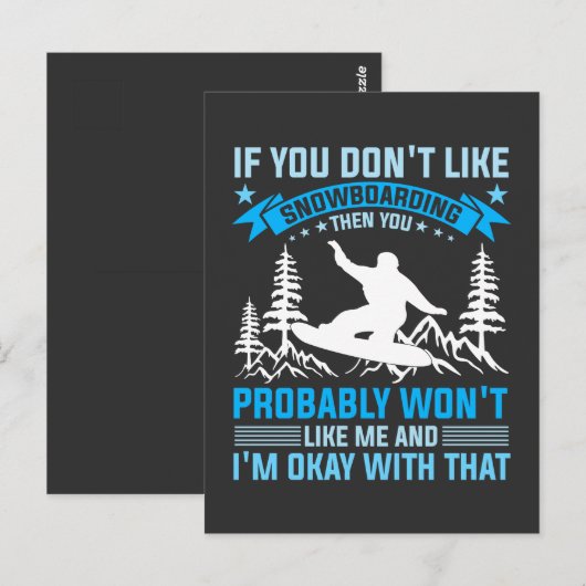 sneeuwboarden grappige uitspraken voor enthousiast briefkaart (Voorkant / Achterkant)