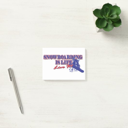 Sneeuwboarden-is-Leven-Leef-het Post-it® Notes (Kantoor)