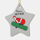 Sneeuwboarden Kerst Collectie Keramisch Ornament (Links)