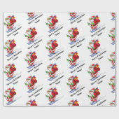 Sneeuwboarden Kerstman Patroon Persoonlijke Kerstm Cadeaupapier (Vlak)