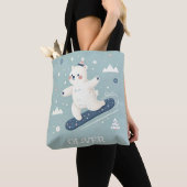 Sneeuwboarden Mooie Ijsbeer Tote Bag (Dichtbij)