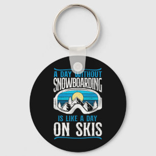 Sneeuwboarden Snowboard Vintage Retro Ski Skilopen Sleutelhanger
