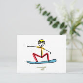 Sneeuwboarden Stickman Briefkaart (Staand voorkant)