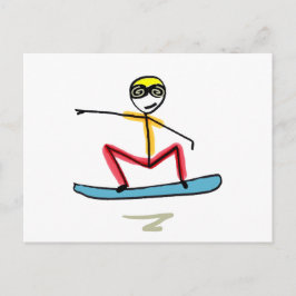 Sneeuwboarden Stickman Briefkaart