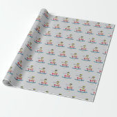 Sneeuwboarden Stickman Cadeaupapier (Uitgerold)