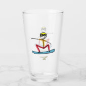 Sneeuwboarden Stickman Glas (Achterkant)
