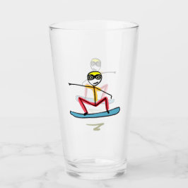Sneeuwboarden Stickman Glas