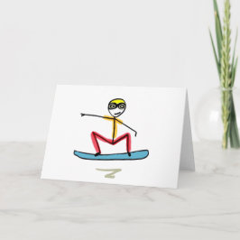 Sneeuwboarden Stickman Kaart