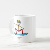 Sneeuwboarden Stickman Koffiemok (Voorkant links)