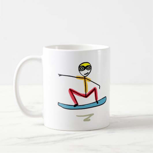 Sneeuwboarden Stickman Koffiemok (Links)