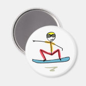 Sneeuwboarden Stickman Magneet (Voorkant / Achterkant)