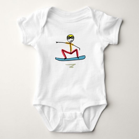 Sneeuwboarden Stickman Romper (Voorkant)