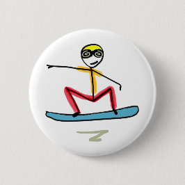 Sneeuwboarden Stickman Ronde Button 5,7 Cm