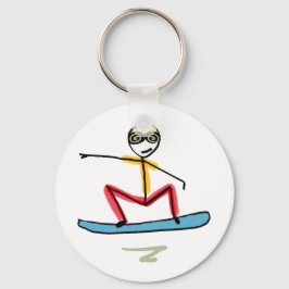 Sneeuwboarden Stickman Sleutelhanger