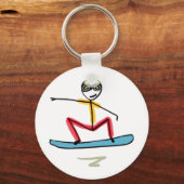 Sneeuwboarden Stickman Sleutelhanger (Voorkant)