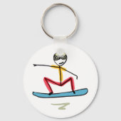 Sneeuwboarden Stickman Sleutelhanger (Achterkant)
