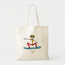 Sneeuwboarden Stickman Tote Bag