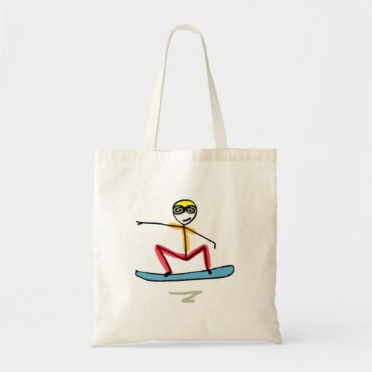 Sneeuwboarden Stickman Tote Bag (Voorkant)