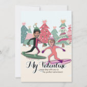 Sneeuwboarden Valentijnen Feestdagenkaart (Voorkant)