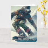 Sneeuwboarden Verjaardagskaart Kaart (Gele Bloem)