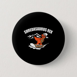 Sneeuwboardende Dinosaur Functie Sneeuwboard Kind  Ronde Button 5,7 Cm