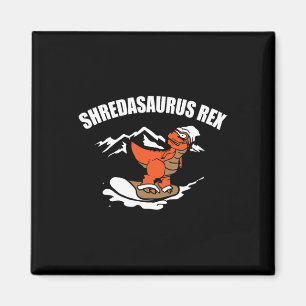 Sneeuwboardende dinosaurus Funny snowboard cadeau  Magneet