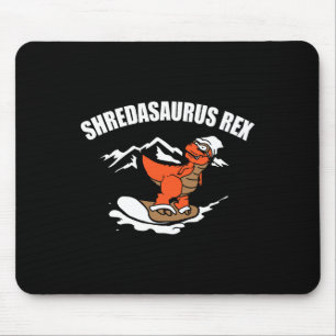Sneeuwboardende dinosaurus Funny snowboard cadeau  Muismat