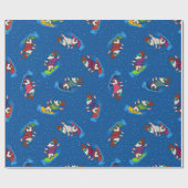 Sneeuwboardende Hond Patroon Cadeaupapier (Vlak)