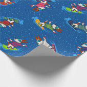 Sneeuwboardende Hond Patroon Cadeaupapier (Hoek)