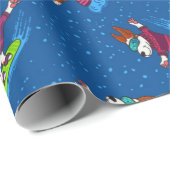 Sneeuwboardende Hond Patroon Cadeaupapier (Rol Hoek)