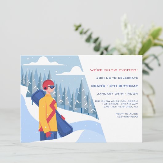 Sneeuwboardende man kaart (Staand voorkant)