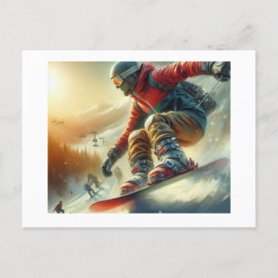 Sneeuwboarder, Briefkaart