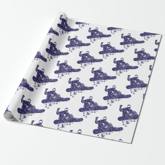 Sneeuwboarder Cadeaupapier (Uitgerold)