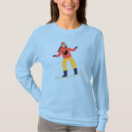 Sneeuwboarder met een kattenjas t-shirt