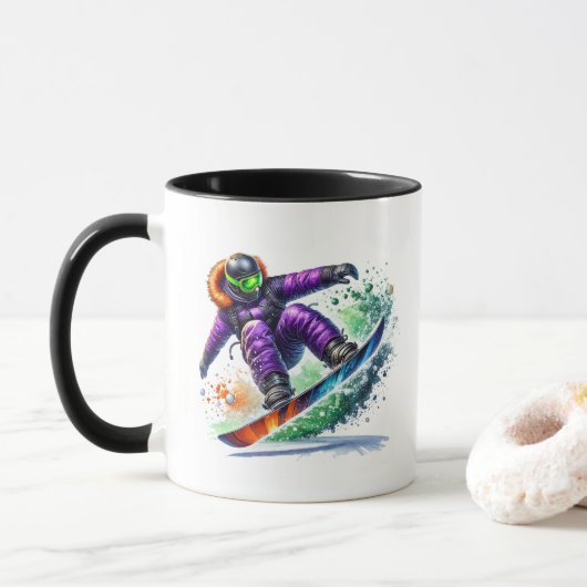 Sneeuwboarder Mok (Met donut)