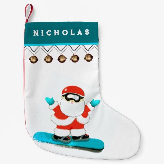 Sneeuwboarder Snowboarden Kleine Kerstsok (Voorkant)