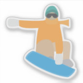 Sneeuwboarder Sticker (Voorkant)