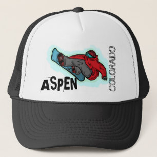 Sneeuwboarder van Aspen Colorado heeft pet