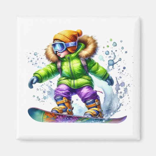 Sneeuwboardermagneet Magneet (Voorkant)