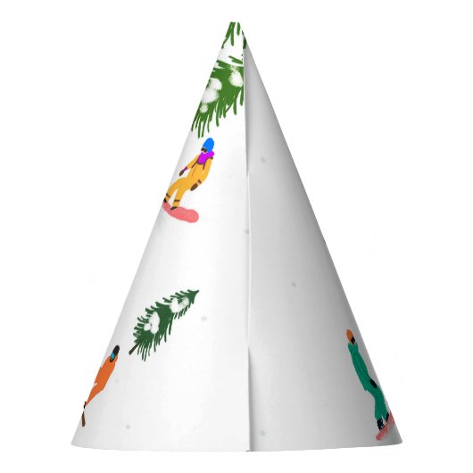 Sneeuwboarders Feesthoedjes (Achterkant)