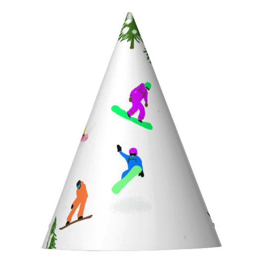 Sneeuwboarders Feesthoedjes (Voorkant)