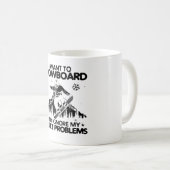 SneeuwboardGezegden | Snowboarder Mountains Gifts Koffiemok (Voorkant rechts)