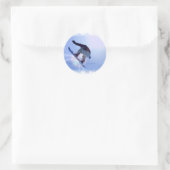 sneeuwboarding-12 ronde sticker (Tas)