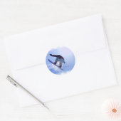 sneeuwboarding-12 ronde sticker (Envelop)
